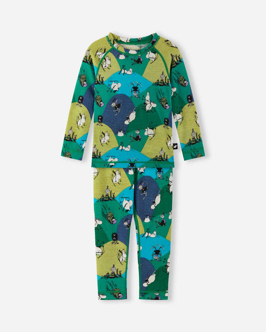 Toddlers' wool mix base-layer set Moomin Trivsam Winter
