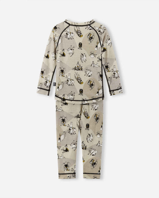 Toddlers' wool mix base-layer set Moomin Trivsam Winter