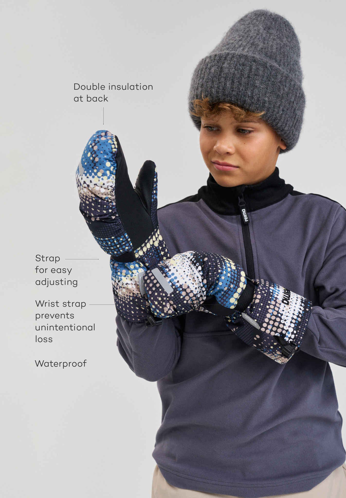 Kids' waterproof ski mittens Vanukko Skiwear