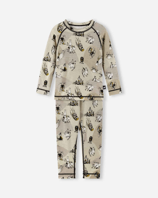 Toddlers' wool mix base-layer set Moomin Trivsam Winter